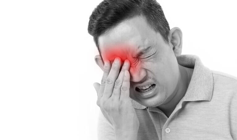 Man with an eye injury