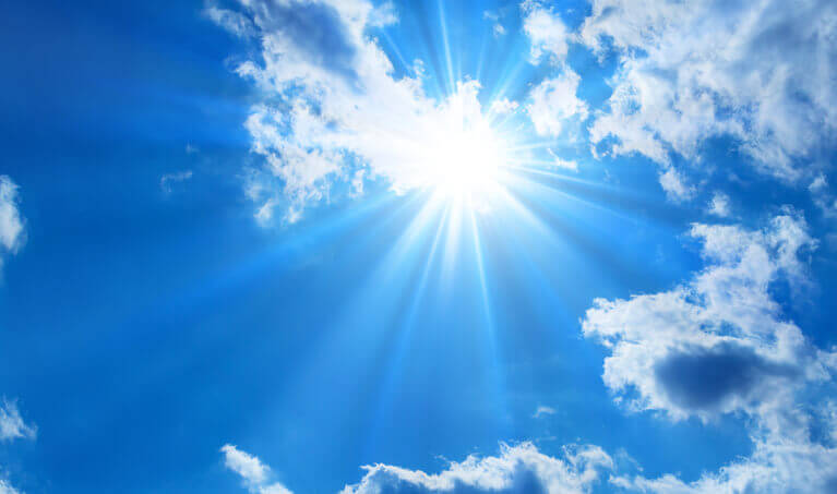 Bright sunlight