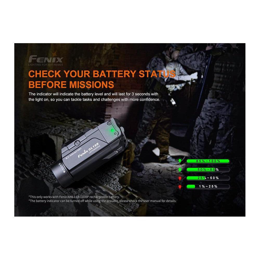 Fenix GL19R Rechargeable Tactical Light - 1200 Lumens-FX-GL19R-Safety Glasses USA-10