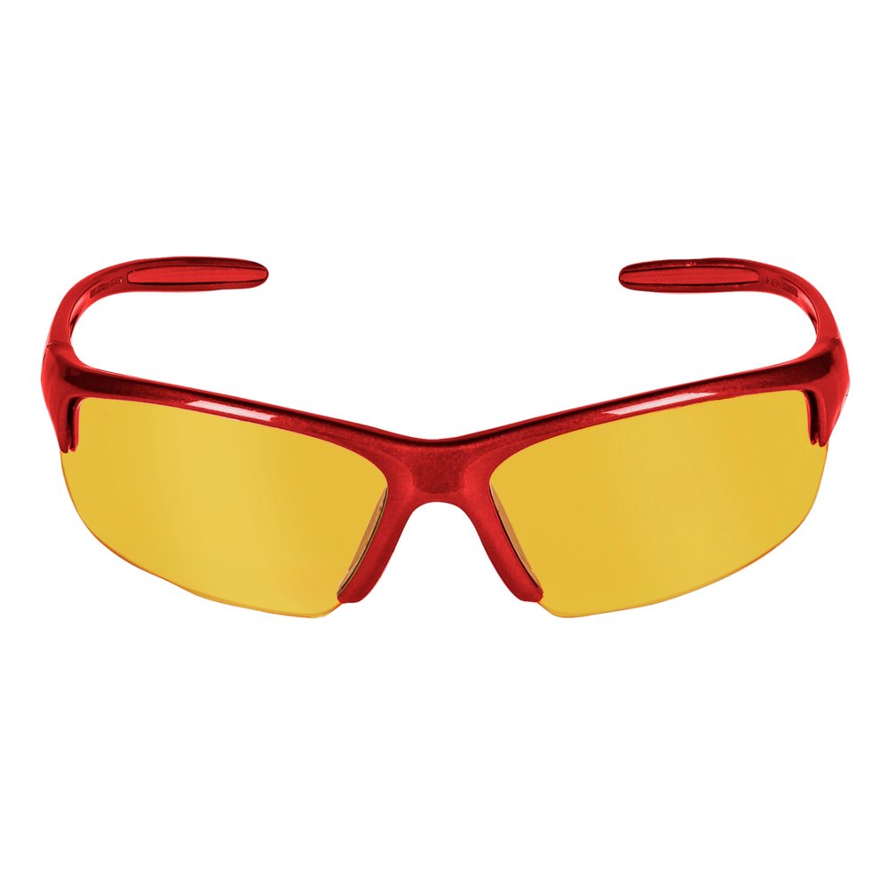 Smith & Wesson Equalizer 21299 Safety Glasses with Red Frame and Amber Lenses Front View