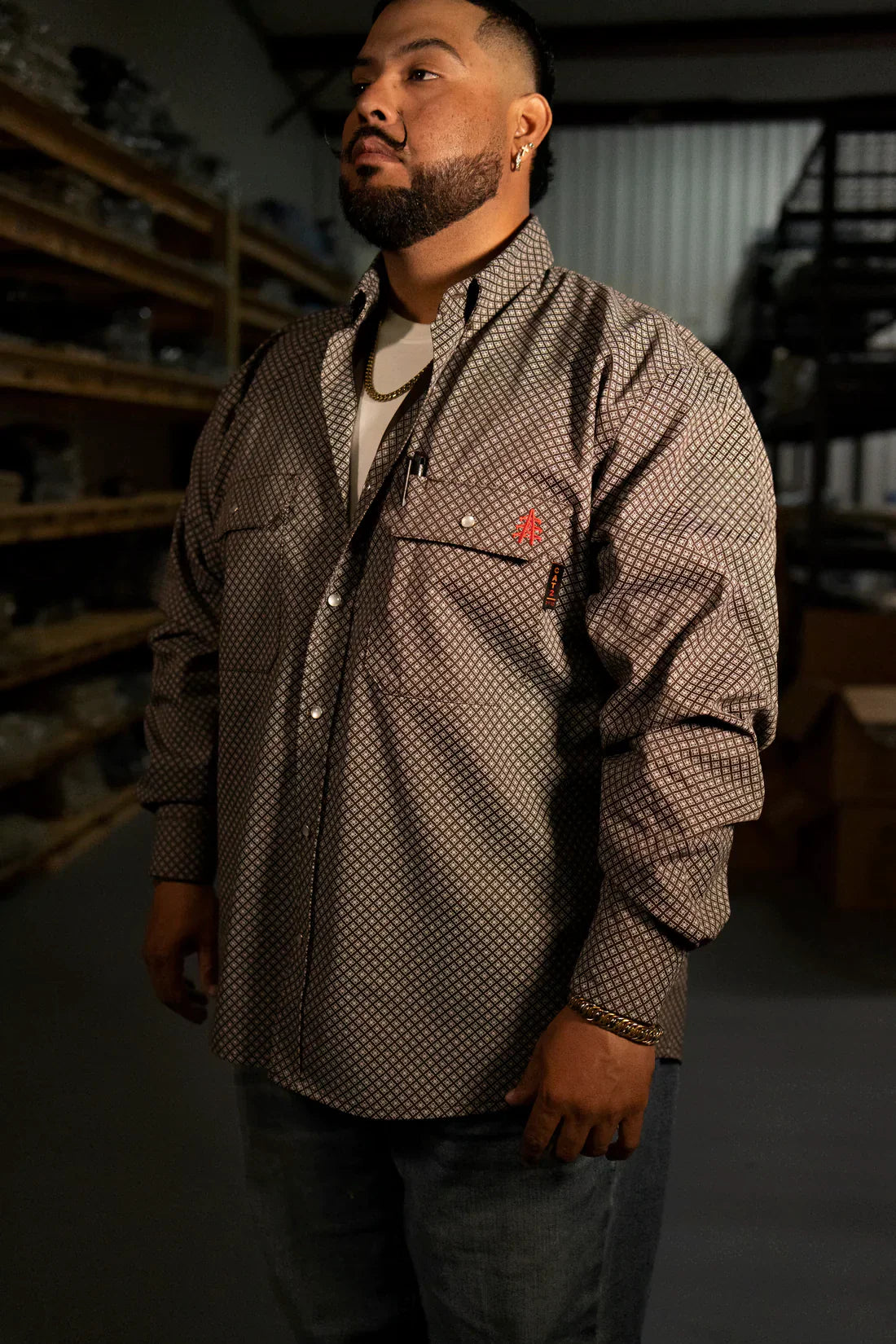 Static FR Flame-Resistant Pearl Snap Work Shirt - Copperhead
