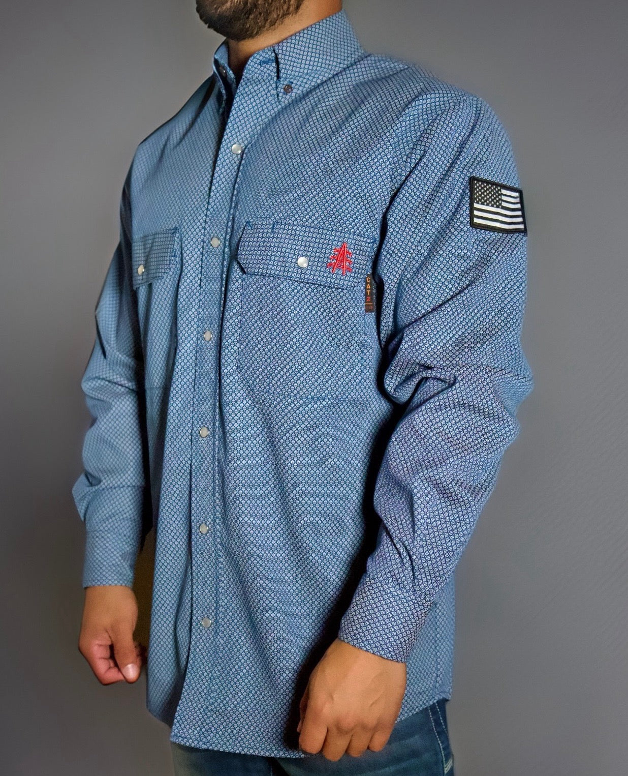 Static FR Flame-Resistant Work Shirt Pearl Snap - Conqueror Navy-Safety Glasses USA-1