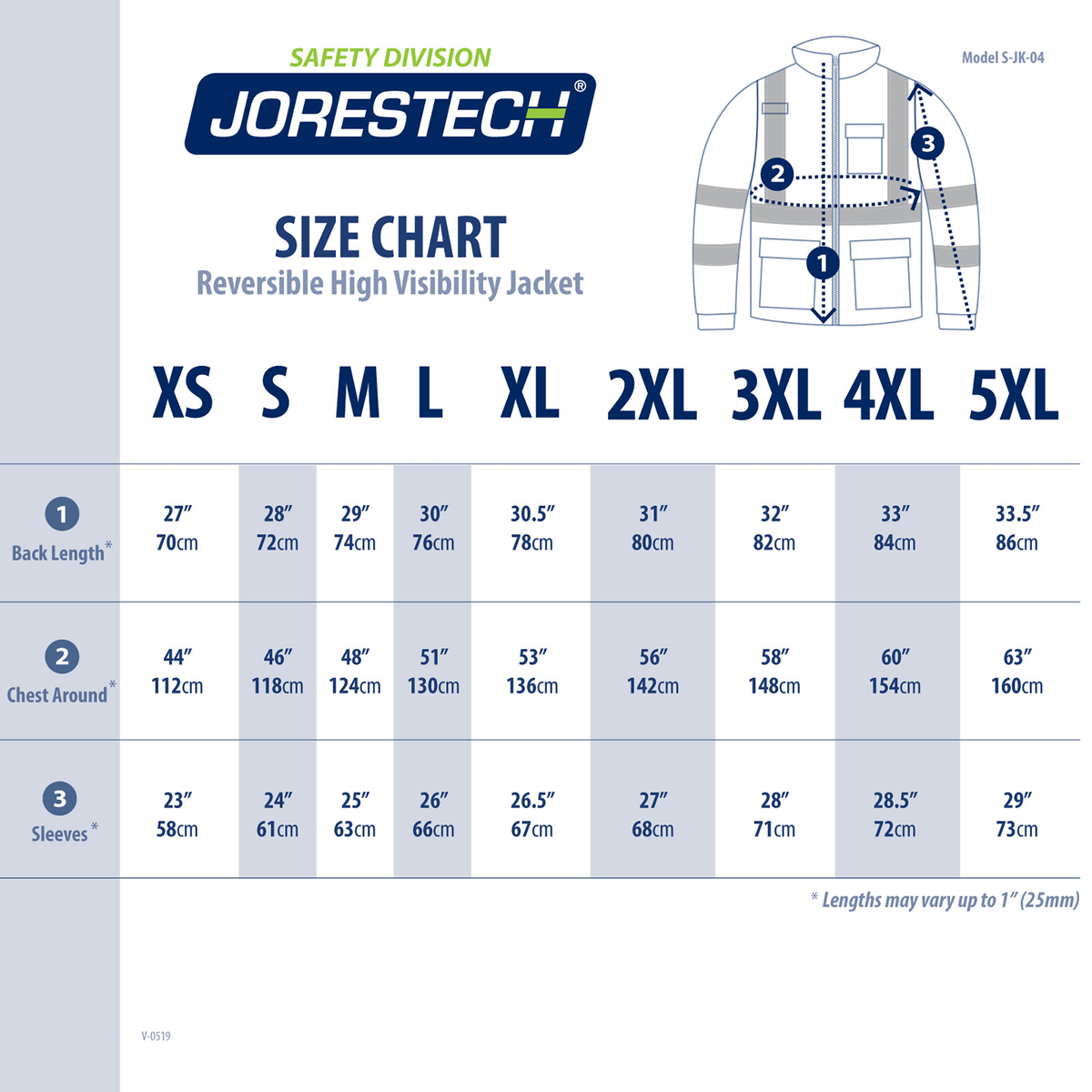 Jorestech 4-in-1 Hi-Vis Reversible Safety Jacket with Removable Sleeves
