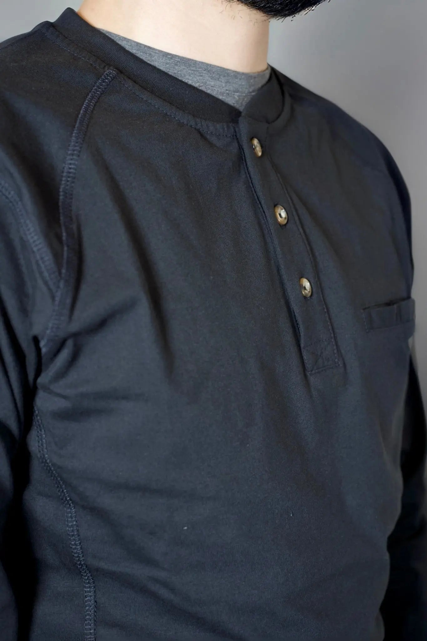 Static FR Flame-Resistant Shirt 3-Button Henley - Black-Safety Glasses USA-9