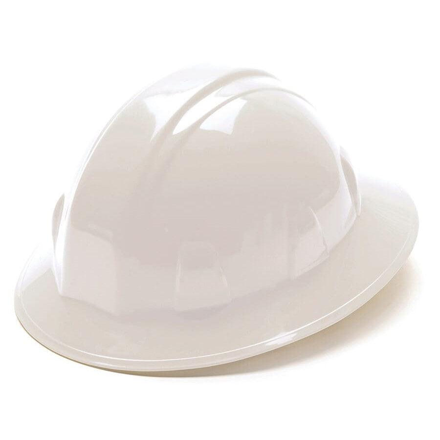 Pyramex Full Brim Hard Hat with 6-Point Ratchet Suspension-White-HP26110-Safety Glasses USA-2