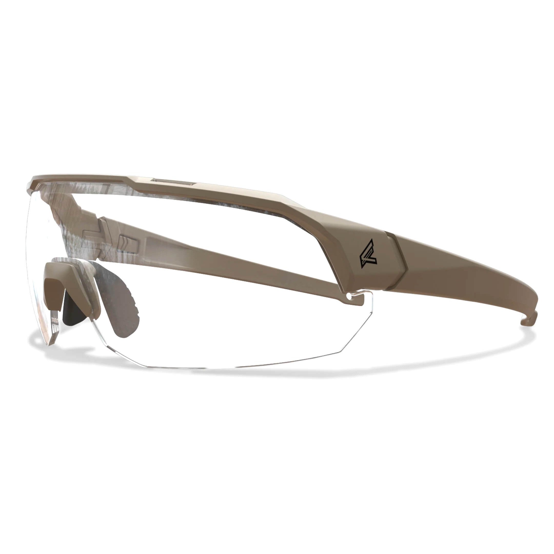 Edge Arc Light Ballistic-Rated Safety Glasses with Vapor Shield Anti-Fog Lenses-Tan449 Frame - Clear Lens-AL21VS-Safety Glasses USA-9