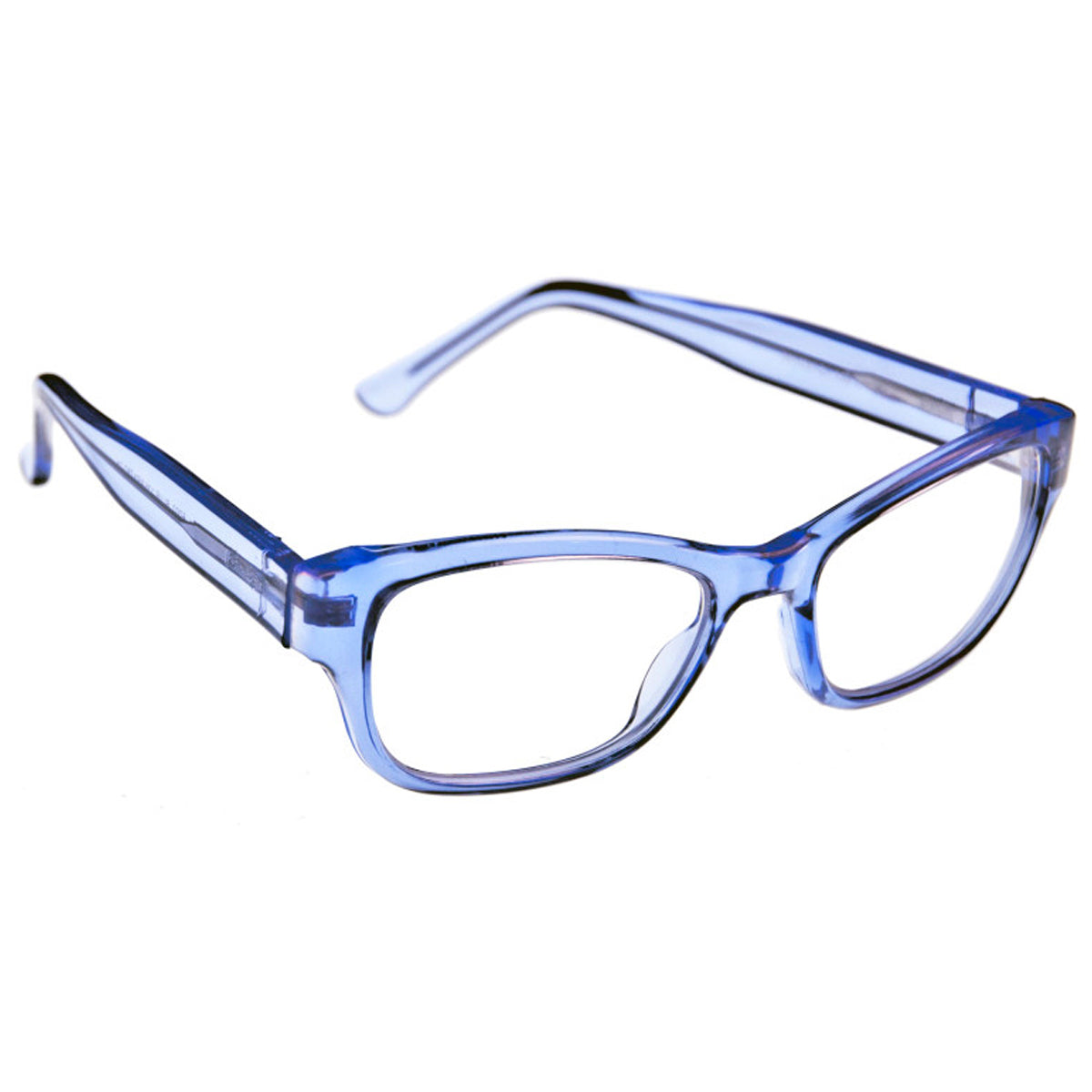 ArmouRx 5002 blue plastic prescription safety glasses with a rectangular full-frame and saddle bridge.