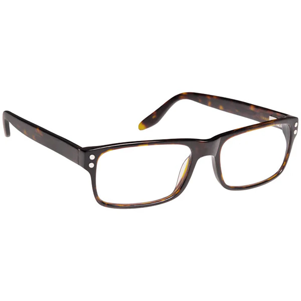 ArmouRx 7001 Demi-Amber Tortoise plastic prescription safety glasses with rectangular full-frame and side shields.
