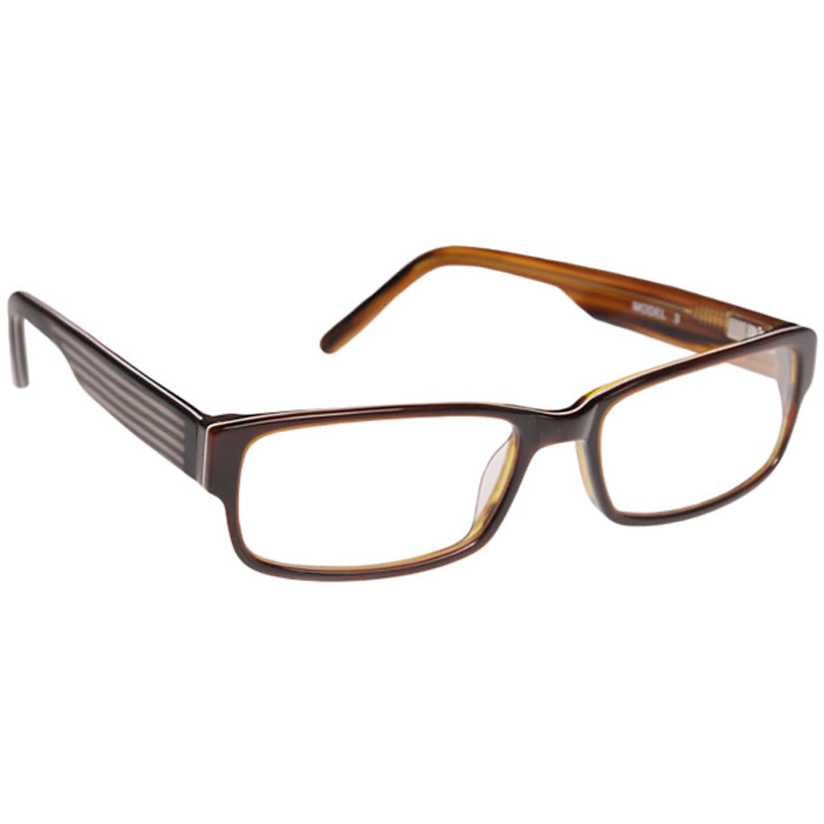 ArmouRx 7002 brown full-rim plastic prescription safety glasses with rectangular lenses.