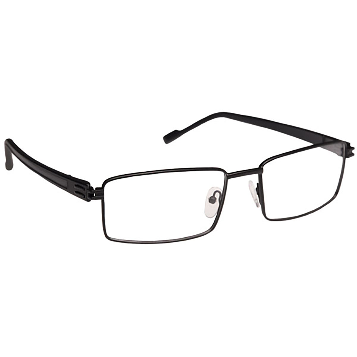 ArmouRx 7003 black metal full-rim rectangular prescription safety glasses, 55mm lens width.
