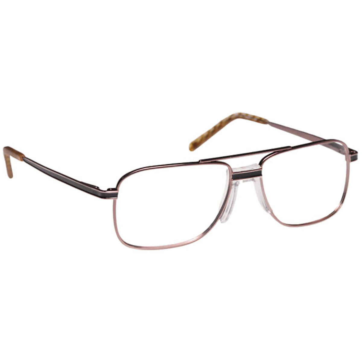 ArmouRx 7006 bronze metal prescription safety glasses, full-rim rectangle design.