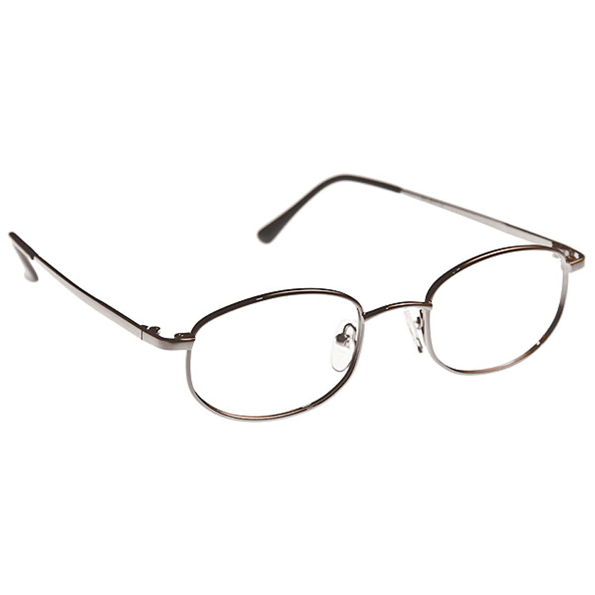 ArmouRx 7701 Gunmetal metal full-rim prescription safety glasses, 49-20-140 mm, with clear lenses.