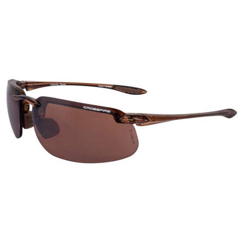 Crossfire ES4 Safety Glasses with Crystal Brown Frame and HD Brown Flash Mirror Lens-CF-211125-Safety Glasses USA-1