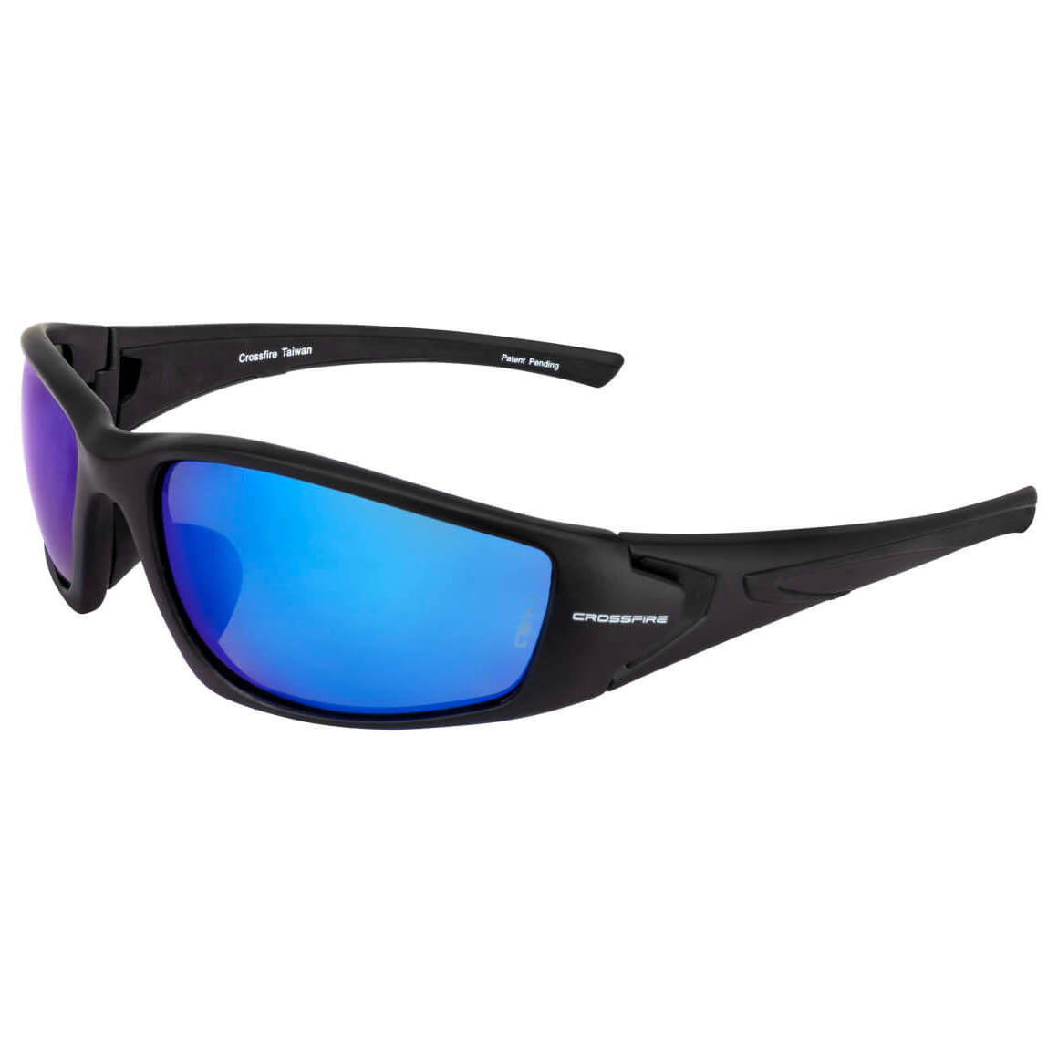Crossfire RPG Safety Glasses with Matte Black Frame and Polarized Blue Mirror Lens-Safety Glasses USA-1