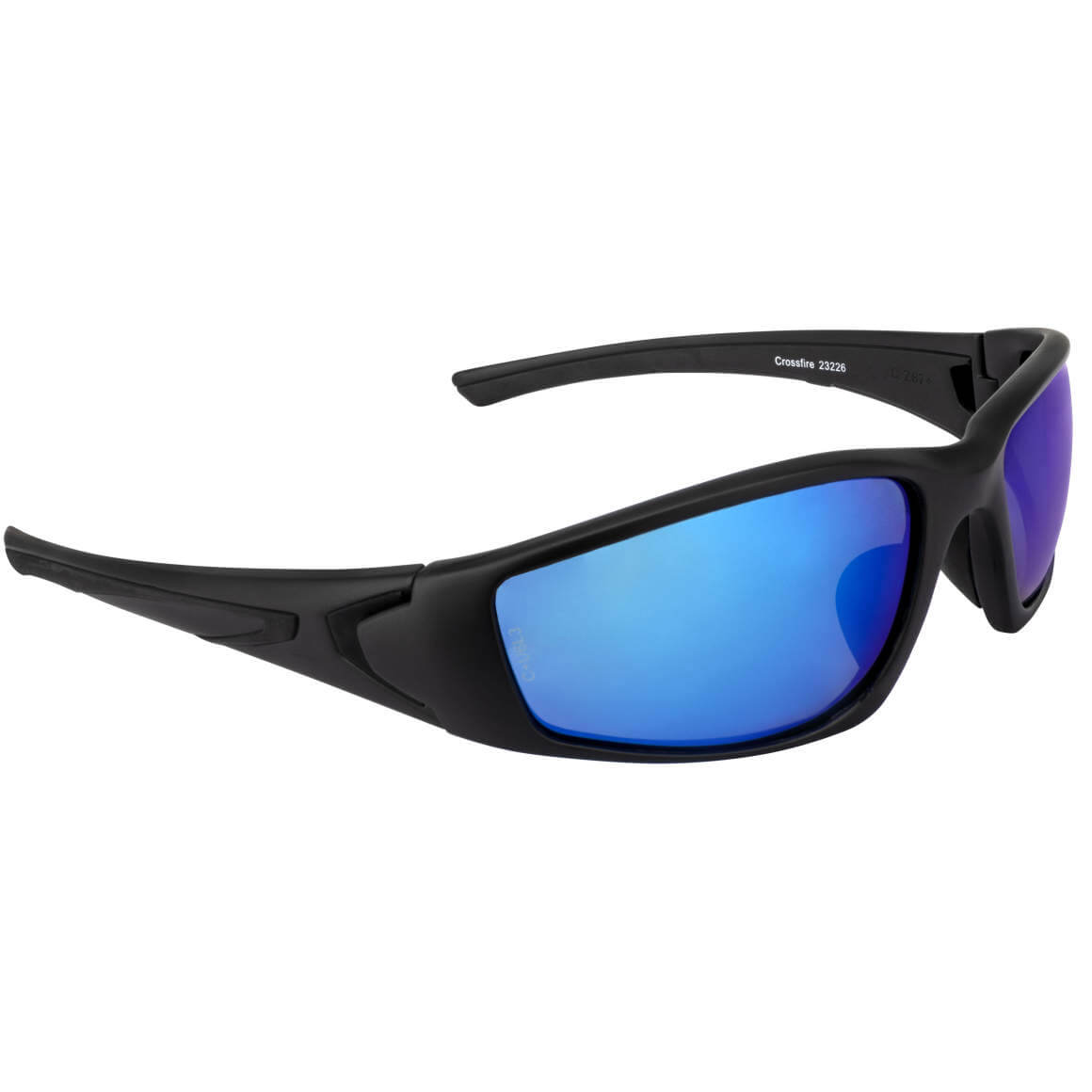 Crossfire RPG Safety Glasses with Matte Black Frame and Polarized Blue Mirror Lens-Safety Glasses USA-3