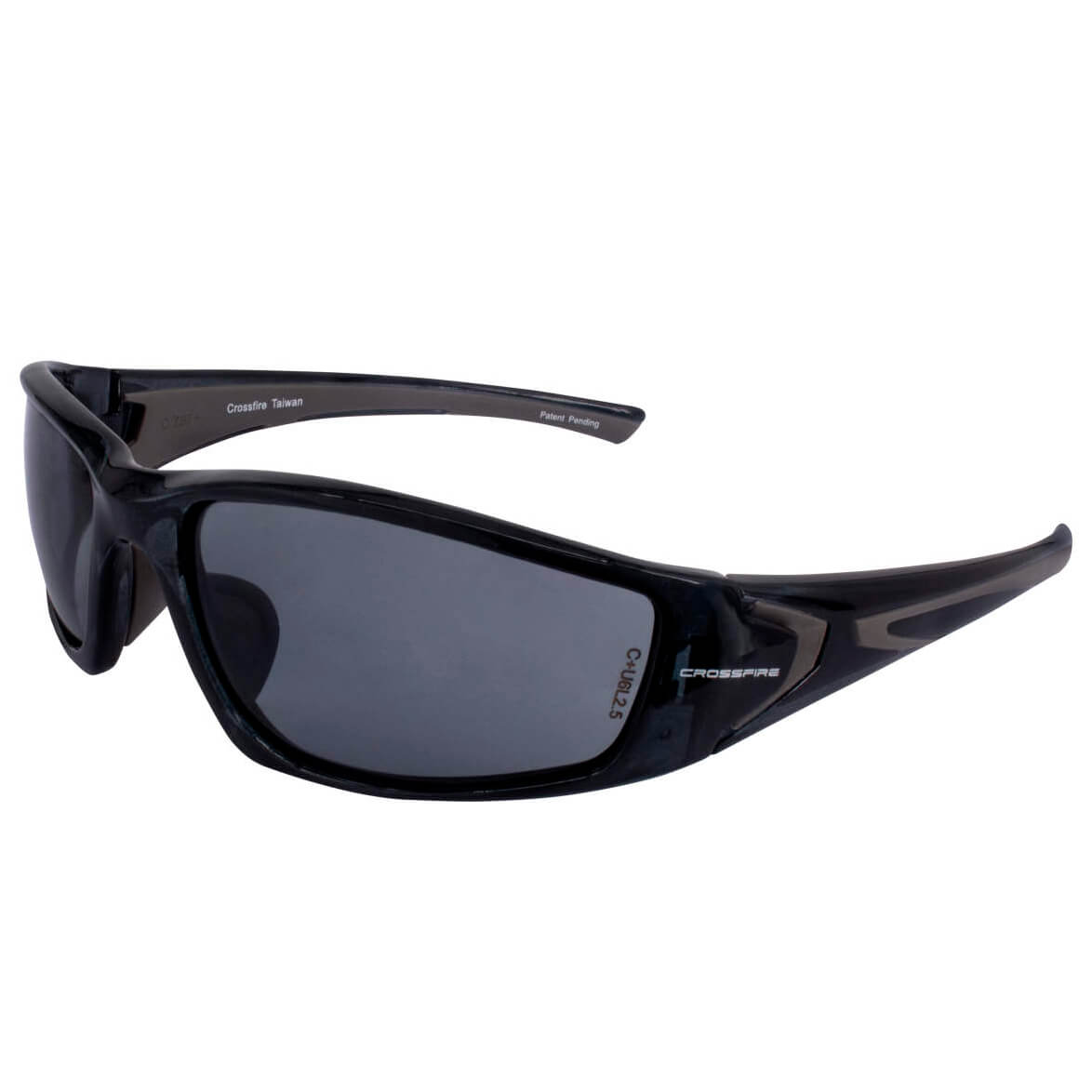 Crossfire RPG Safety Glasses with Crystal Black Frame and Smoke Lens-Safety Glasses USA-1