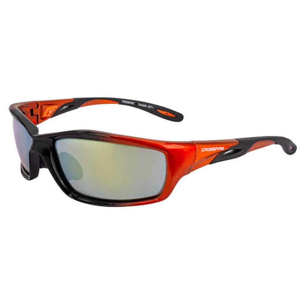 Crossfire Infinity Safety Glasses with Orange/Black Frame and Gold Mirror Lens-CF-2812-Safety Glasses USA-1