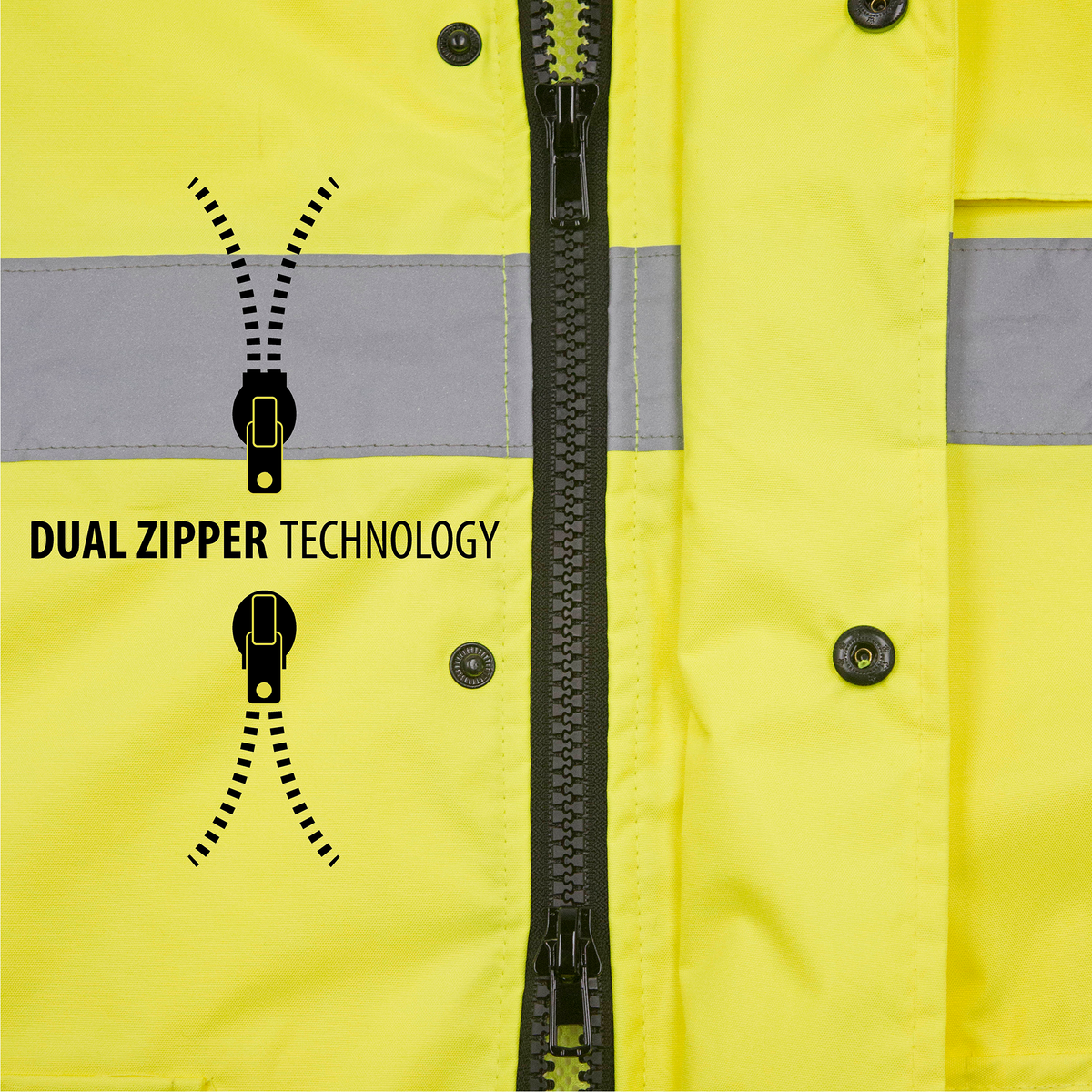 Jorestech Hi-Vis Yellow/Black Rain Jacket with 2" Reflective Strips