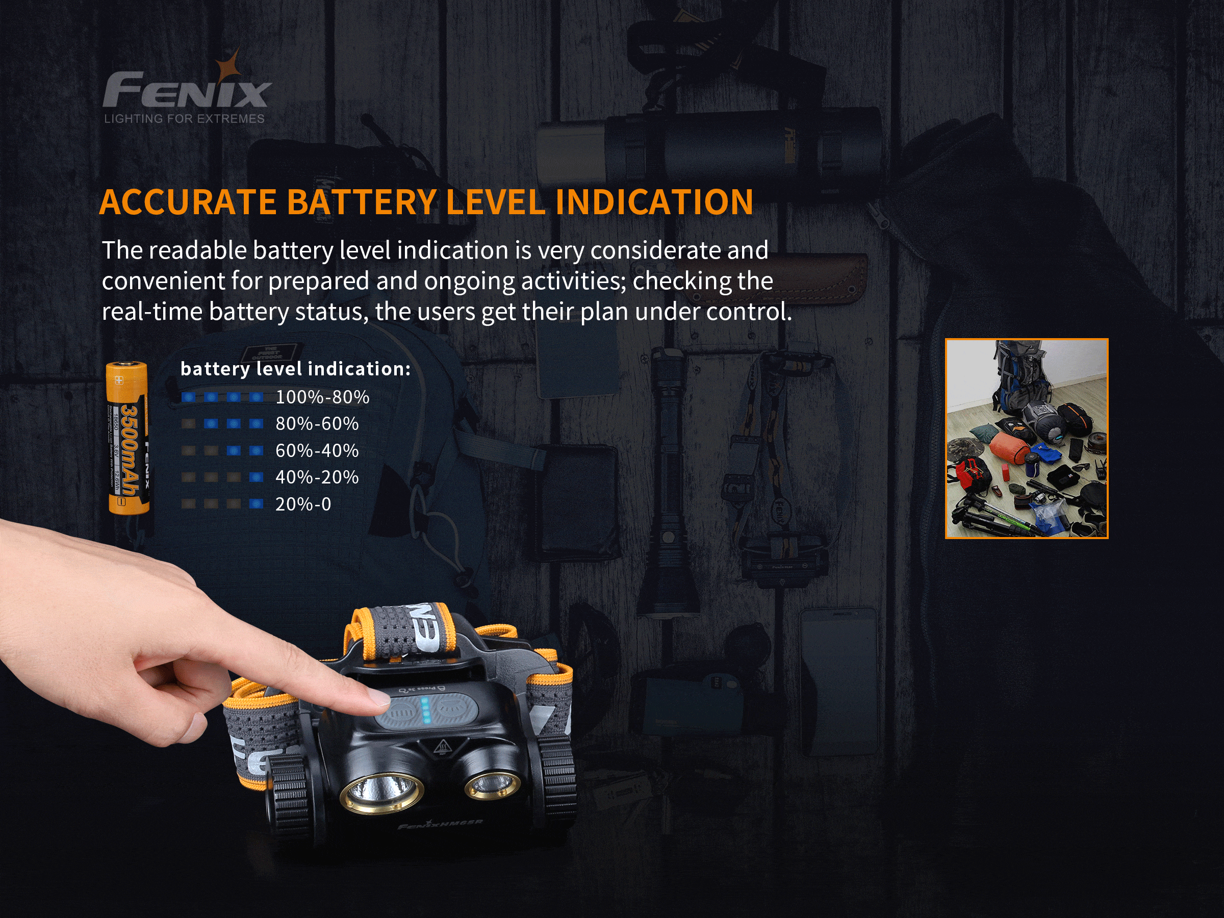 Fenix HM65R Rechargeable LED Headlamp - 1400 Lumens-sku-44862570397992-Safety Glasses USA-6