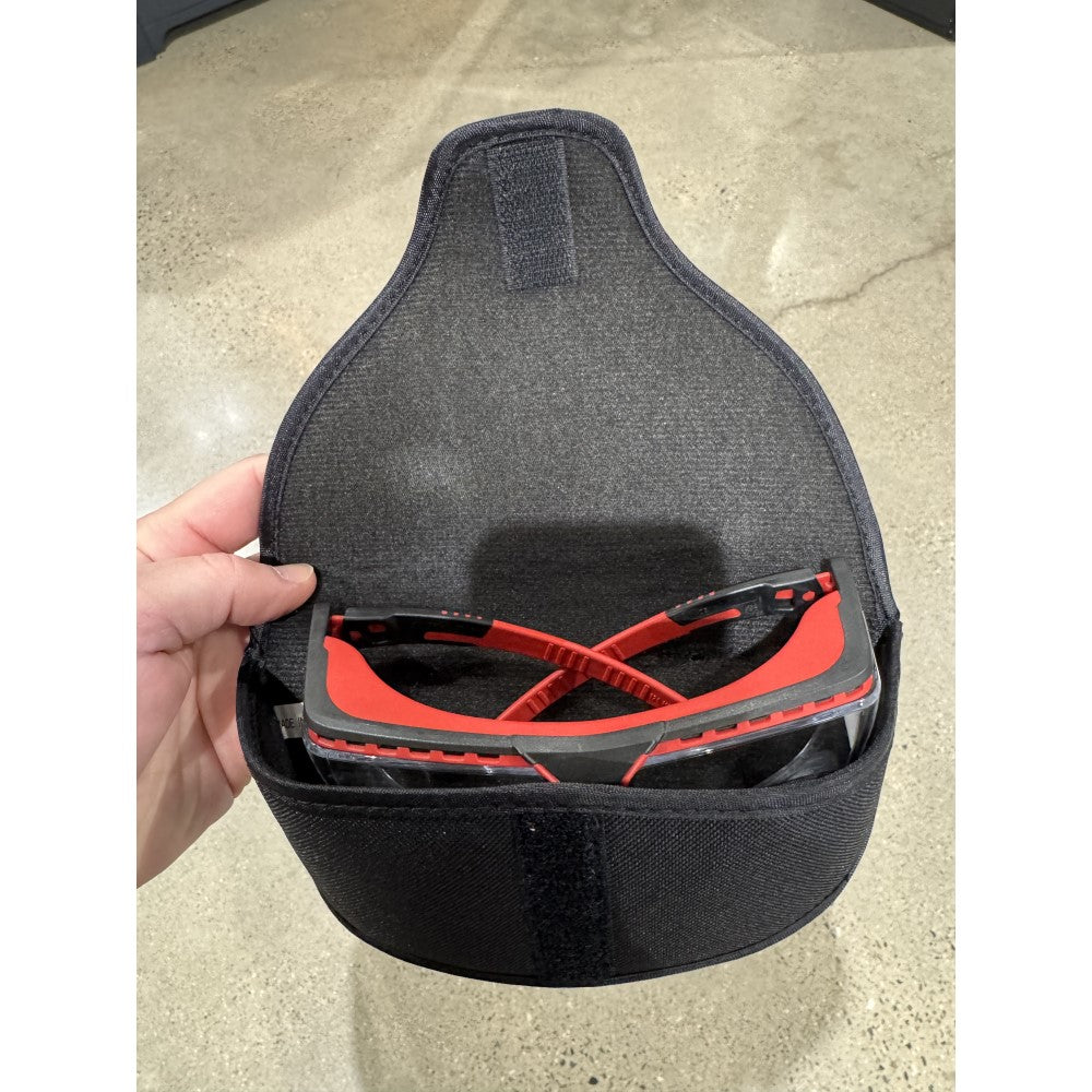 MCR Safety 204 Large Black Nylon Sunglasses Case with Large Safety Glasses inserted