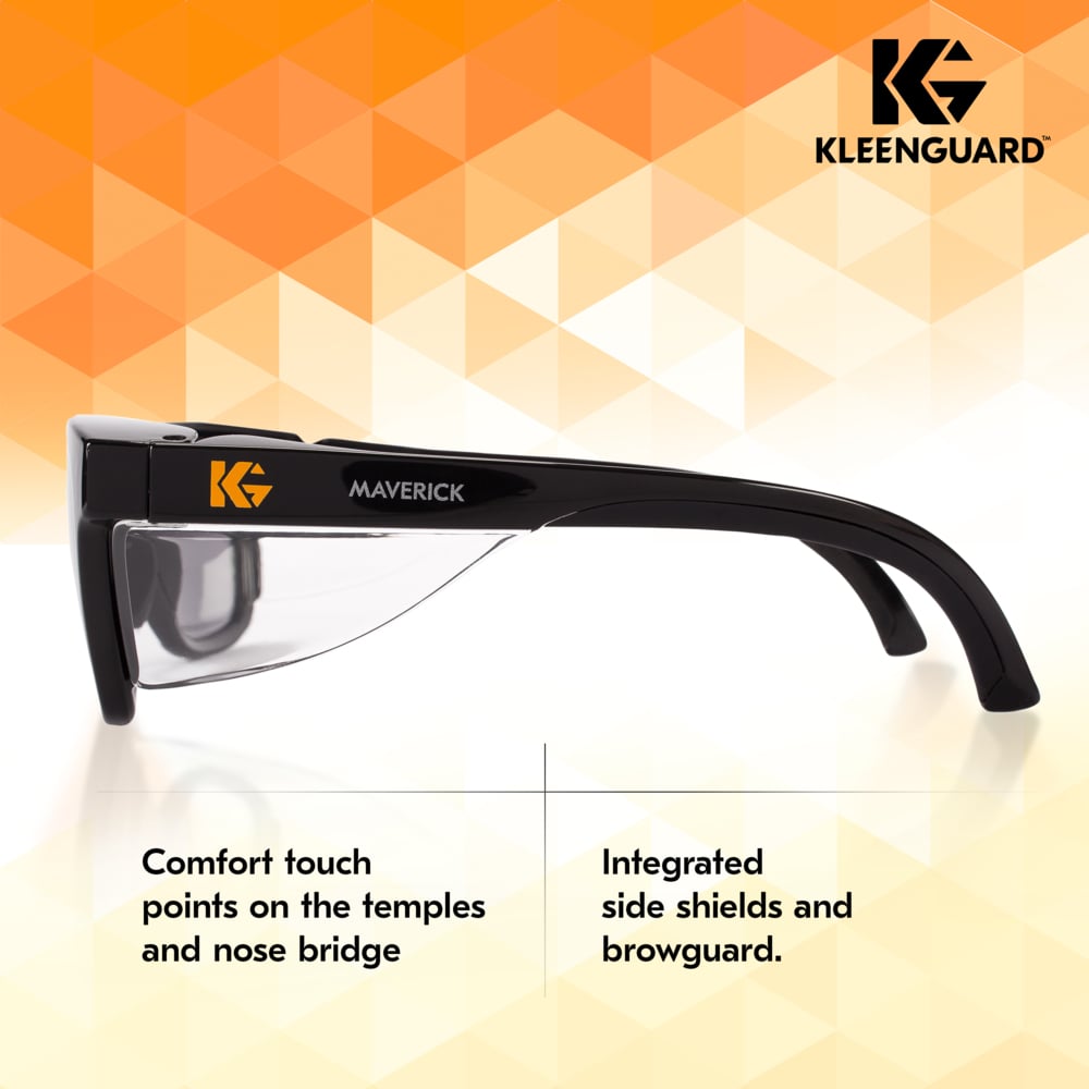 KleenGuard Maverick Safety Glasses with Black Frame and Gray Anti-Fog Lens-49311-Safety Glasses USA-4