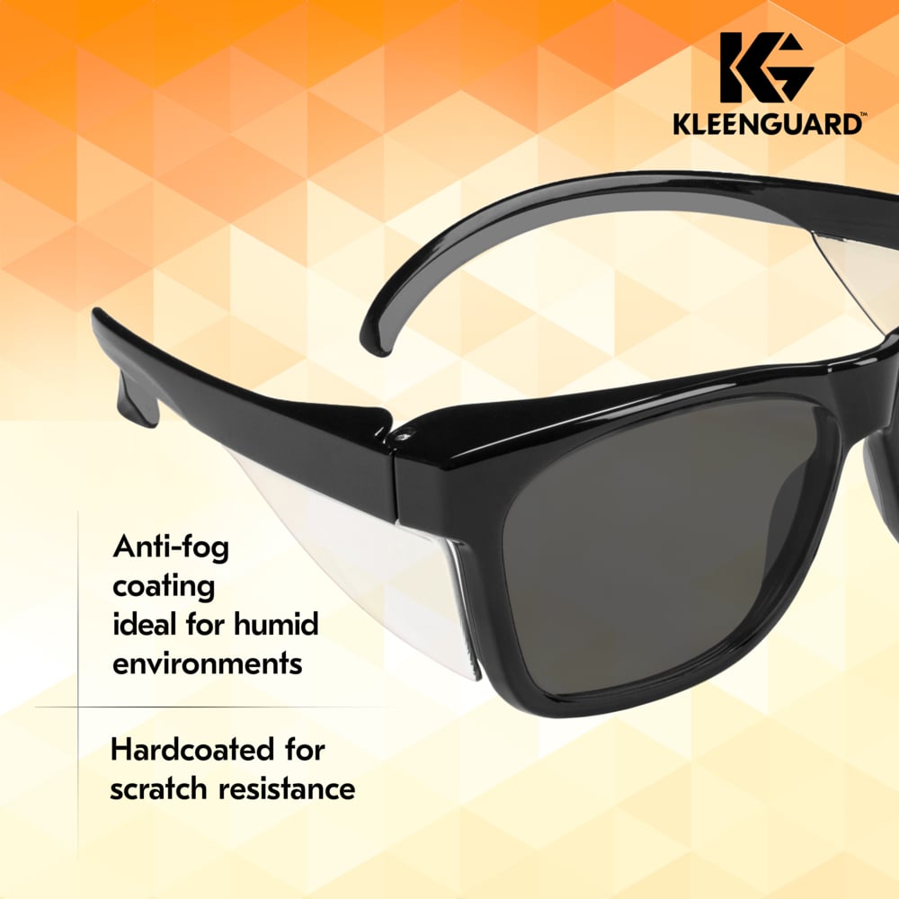 KleenGuard Maverick Safety Glasses with Black Frame and Gray Anti-Fog Lens-49311-Safety Glasses USA-3