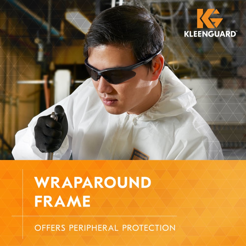 KleenGuard Nemesis Polarized Safety Glasses 28635 with Smoke Lenses Features a Wraparound Frame