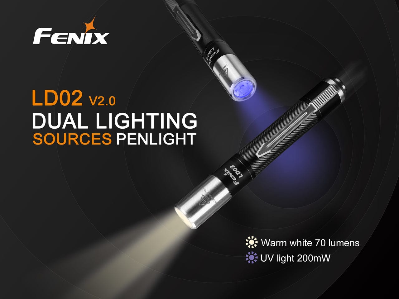 Fenix LD02 V2.0 EDC LED Penlight with UV Lighting - 70 Lumens-FX-LD02V2.0-Safety Glasses USA-3