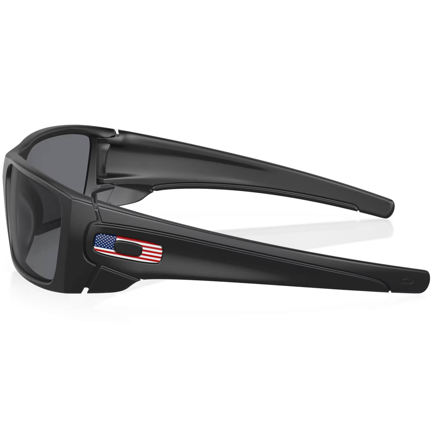 Oakley SI Fuel Cell Matte Black with RWB US Flag Icon and Grey Lenses-Safety Glasses USA