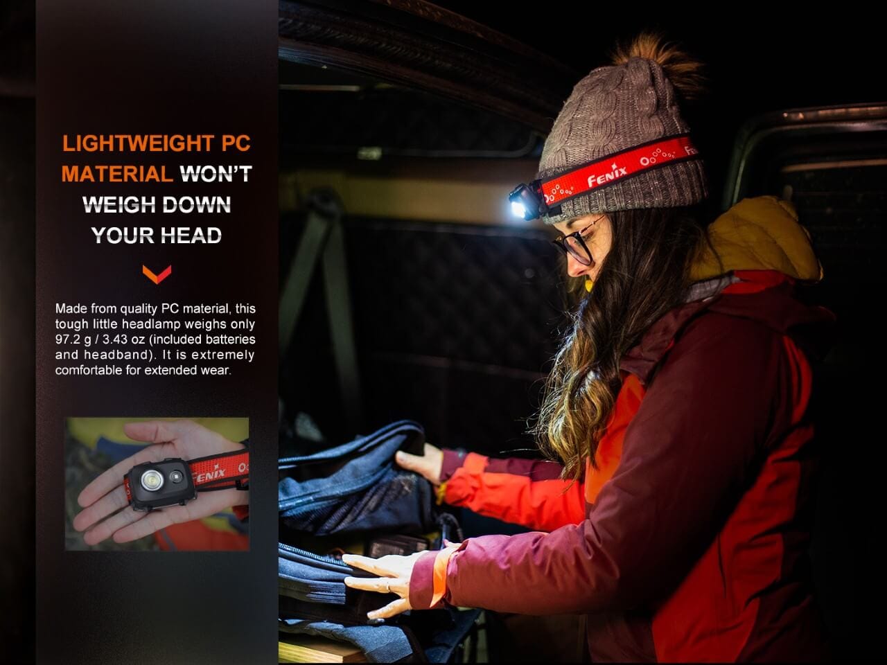 Fenix HL16 Lightweight Outdoor Hiking LED Headlamp--Safety Glasses USA-4