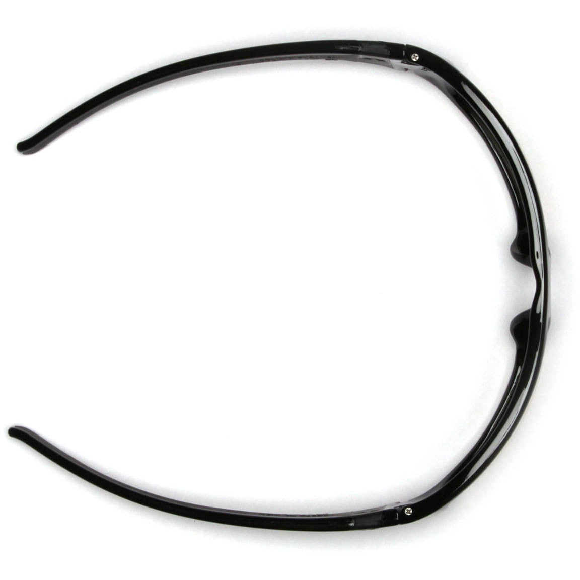 Pyramex SB5665D Goliath Safety Glasses with Black Frame and Ice Blue Mirror Lenses Top View