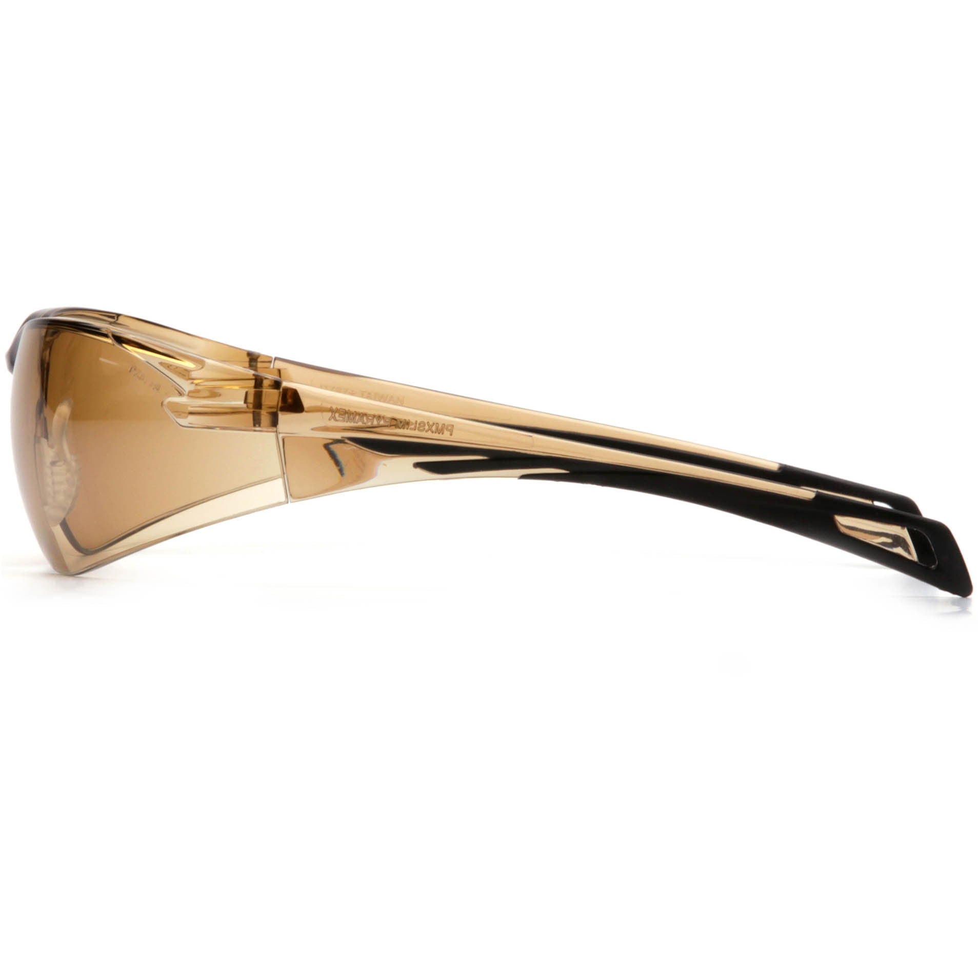 Pyramex SB7138S PMXSLIM Safety Glasses Black Temples Sandstone Bronze Lens Left Temple View