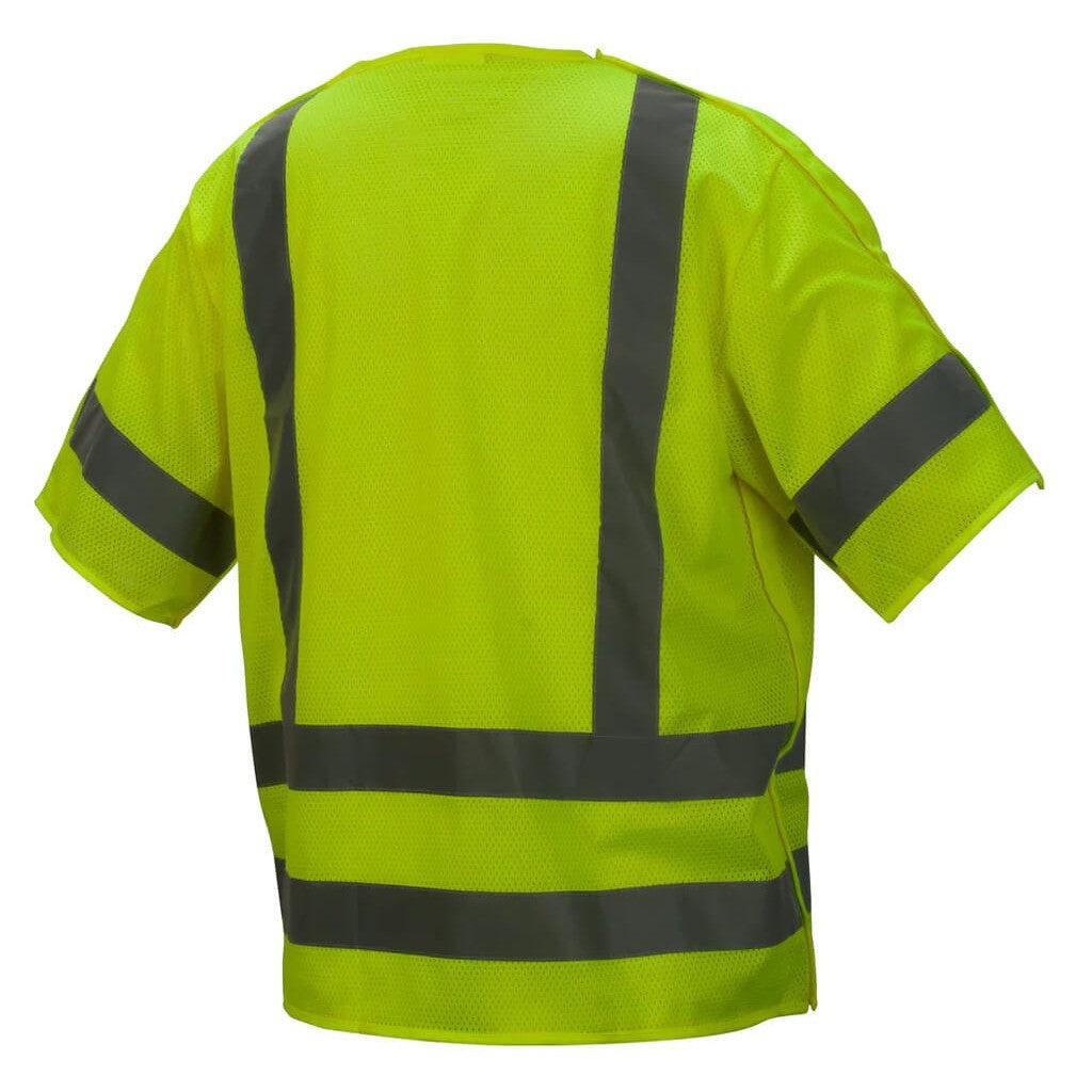 Pyramex RVHL3110BR Type R Class 3 Hi-Vis Lime Mesh Safety Vest--Safety Glasses USA-2