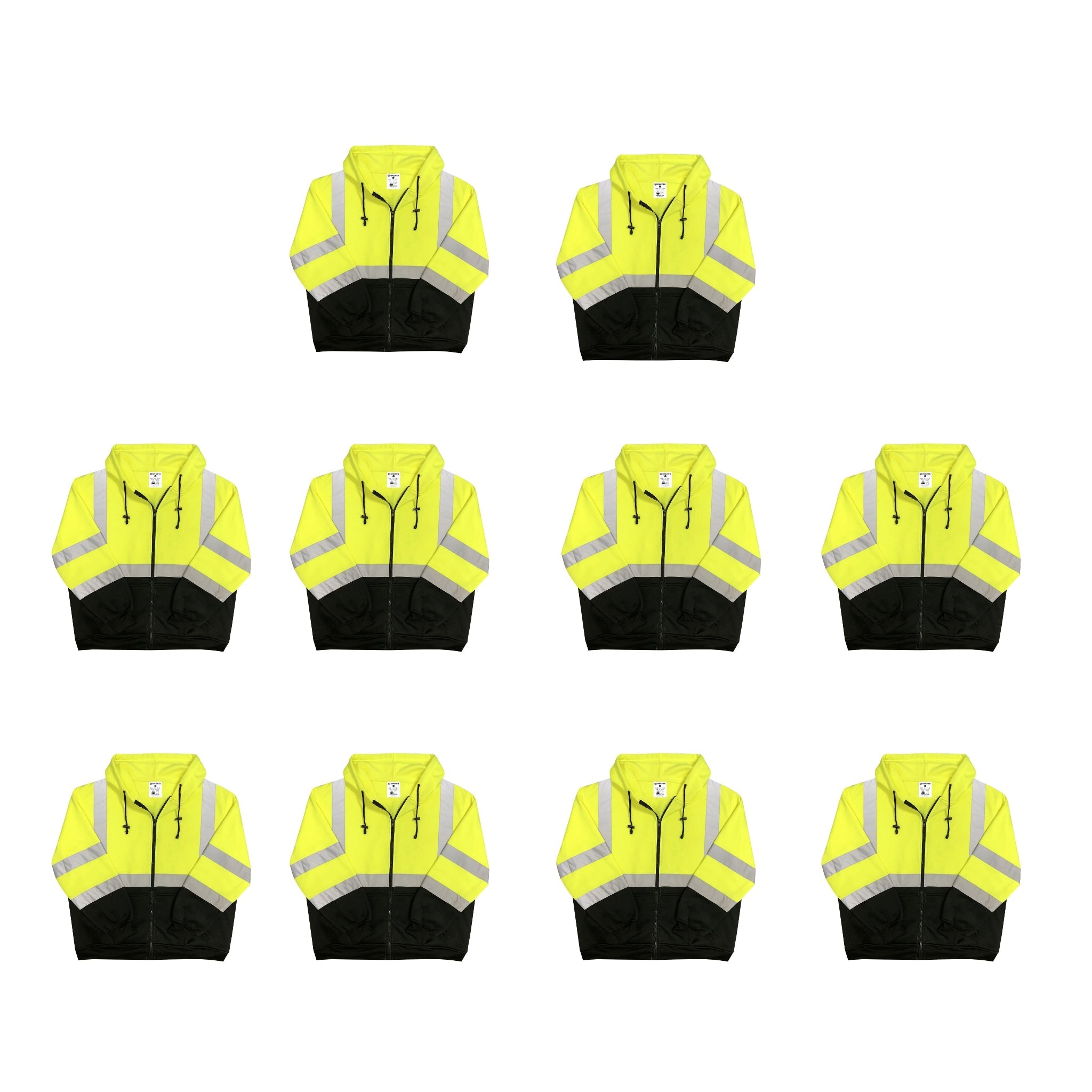 Safety Main 05LWJYB Lightweight Jacket, Class 3, Hi-Vis Yellow with Black Bottom, Pack of 10-SMG05LWJYBLL-10P-ST-Large-Safety Glasses USA-1