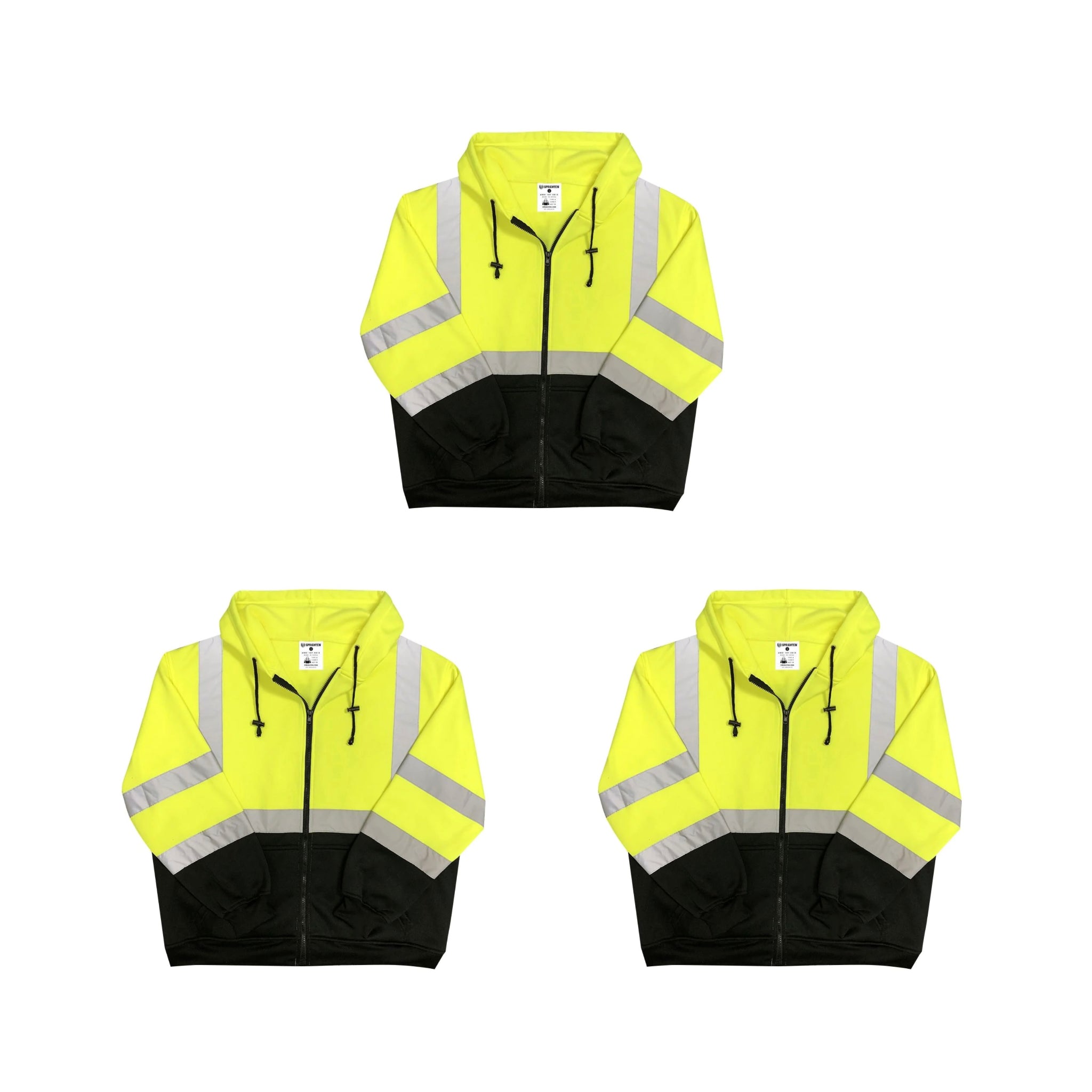Safety Main 05LWJYB Lightweight Jacket, Class 3, Hi-Vis Yellow with Black Bottom, Pack of 3-SMG05LWJYBLL-3P-ST-Large-Safety Glasses USA-1