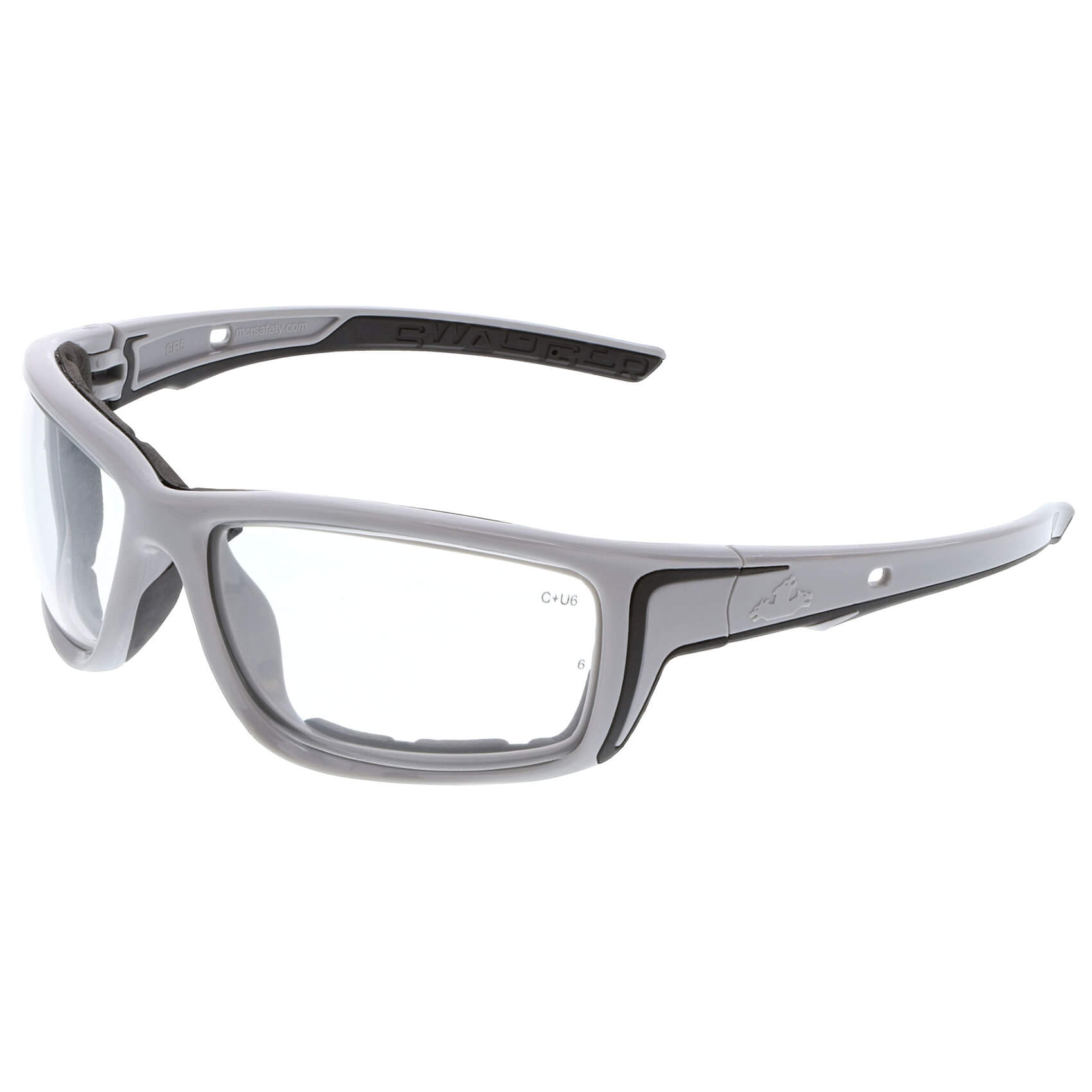 MCR Safety Swagger SR5 Foam-Lined Safety Glasses with Gray Frame and Clear MAX6 Anti-Fog Lens-Safety Glasses USA-1