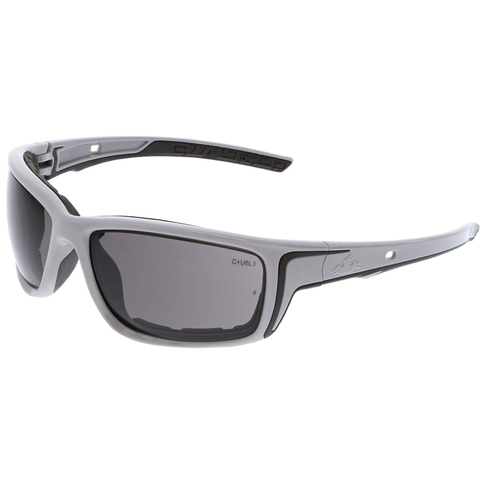 MCR Safety Swagger SR5 Foam-Lined Safety Glasses with Gray Frame and Gray MAX6 Anti-Fog Lens-Safety Glasses USA-1
