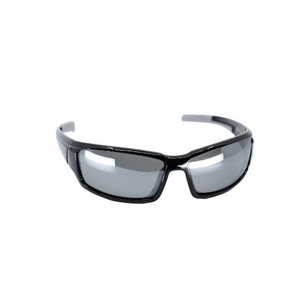 Bullhead Maki Safety Glasses with Shiny Black Frame and Polarized Silver Mirror Lens-Safety Glasses USA-5