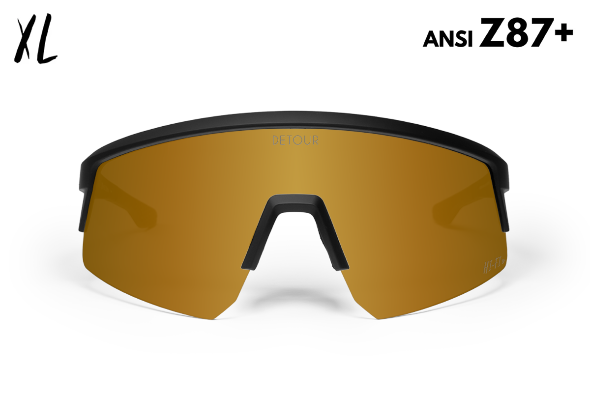 Detour Surge XL Safety Sunglasses with Matte Black Frame and 24K Gold Lens-Safety Glasses USA