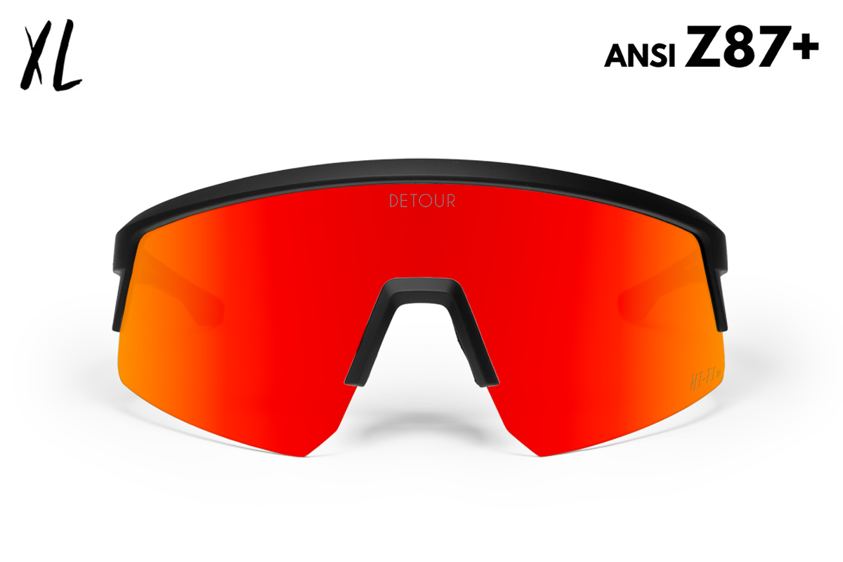 Detour Surge XL Safety Glasses with Matte Black Frame and Red Sunset Lens-Safety Glasses USA