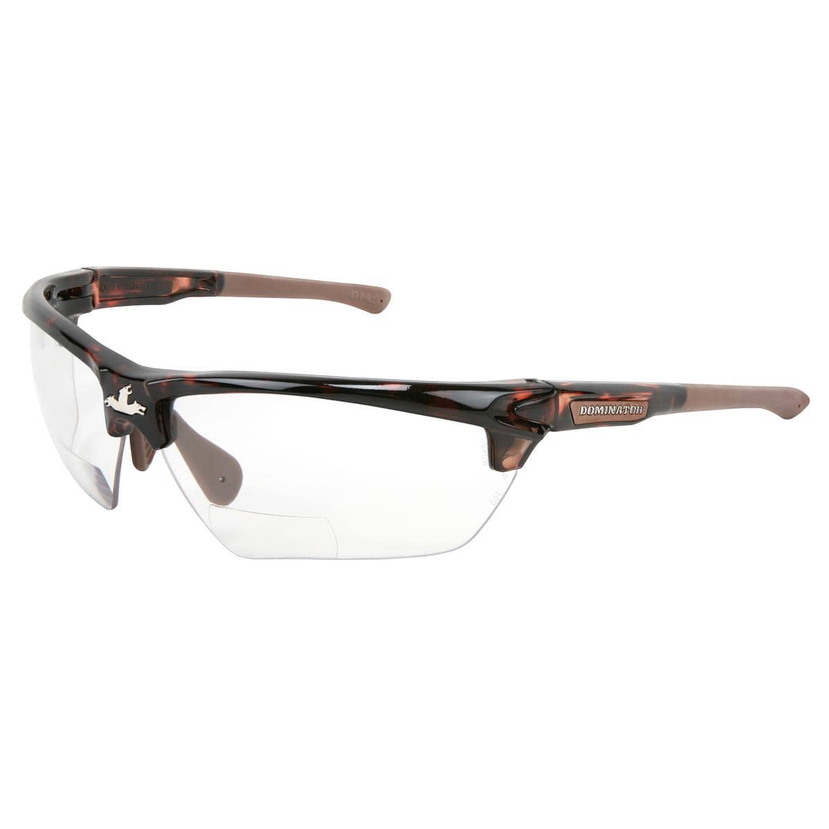 MCR Safety Dominator DM3 Bifocal Safety Glasses Tortoise Frame with Clear Anti-Fog Lens