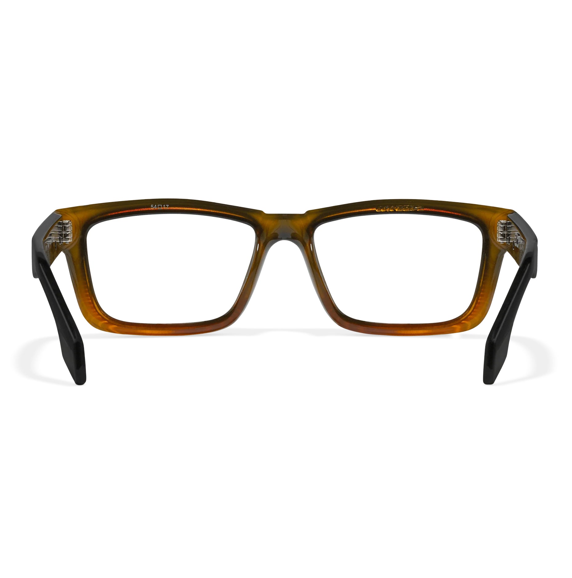 Wiley X Contour Worksight prescription safety glasses with brown Triloid frame and black temples.