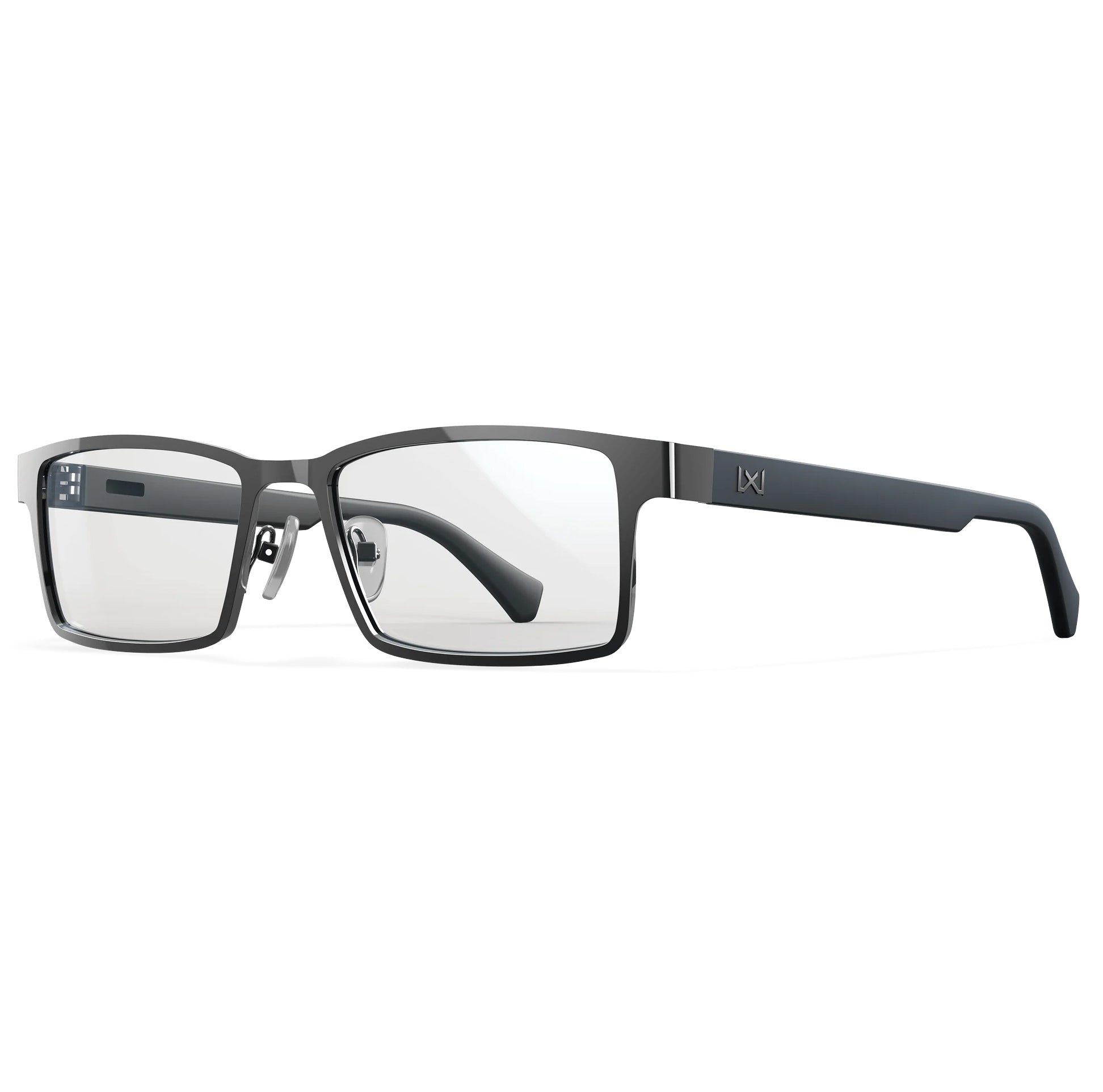 Wiley X TIG Worksight prescription safety glasses, gray gunmetal frame, clear lenses.