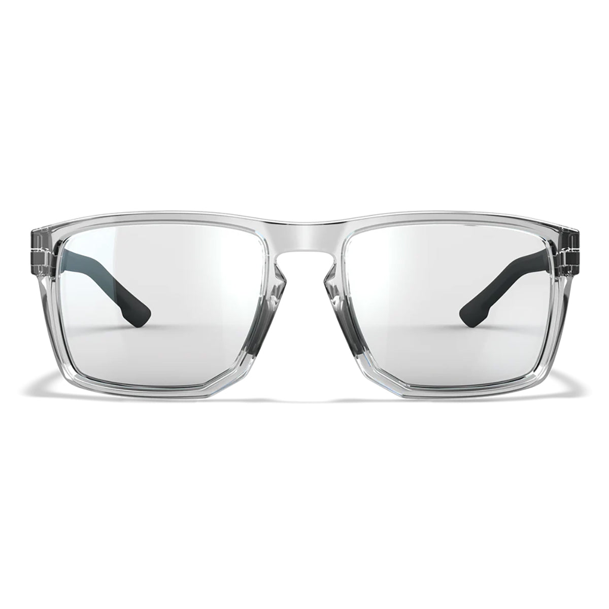 Wiley X Founder Worksight clear prescription safety glasses with black temples.