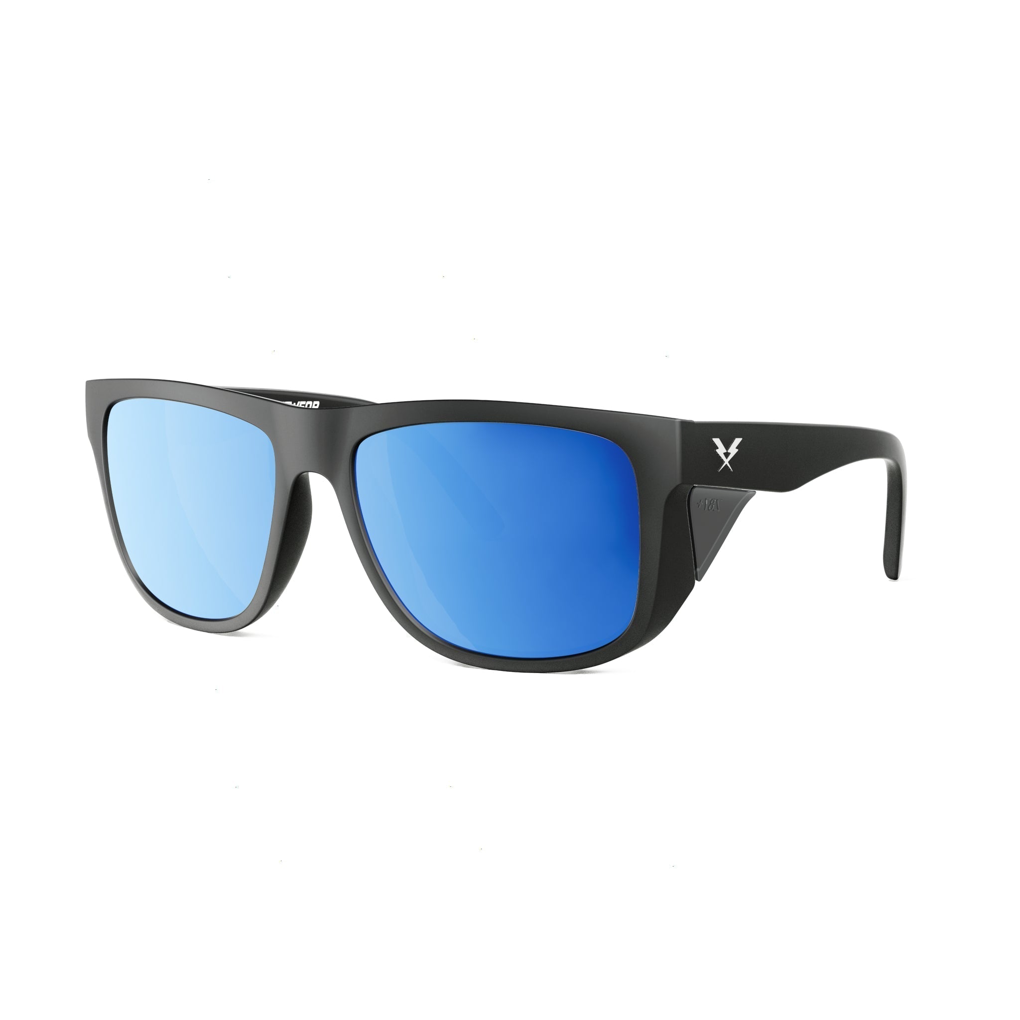 CO Eyewear A Phase Z87+ Safety Glasses with Matte Black Frame-blue-Polarized Blue Mirror Lens-Safety Glasses USA-9