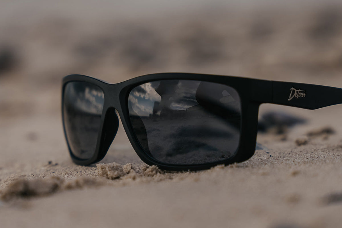 Detour Breach Reader Safety Glasess Matte Black with Jet Black Polarized Lenses