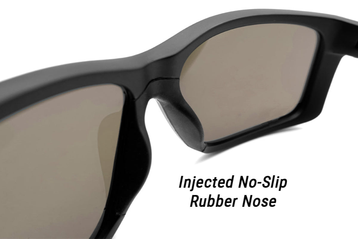 Detour Breach XL Reader Safety Glasses Matte Black with Deep Blue Polarized Lenses