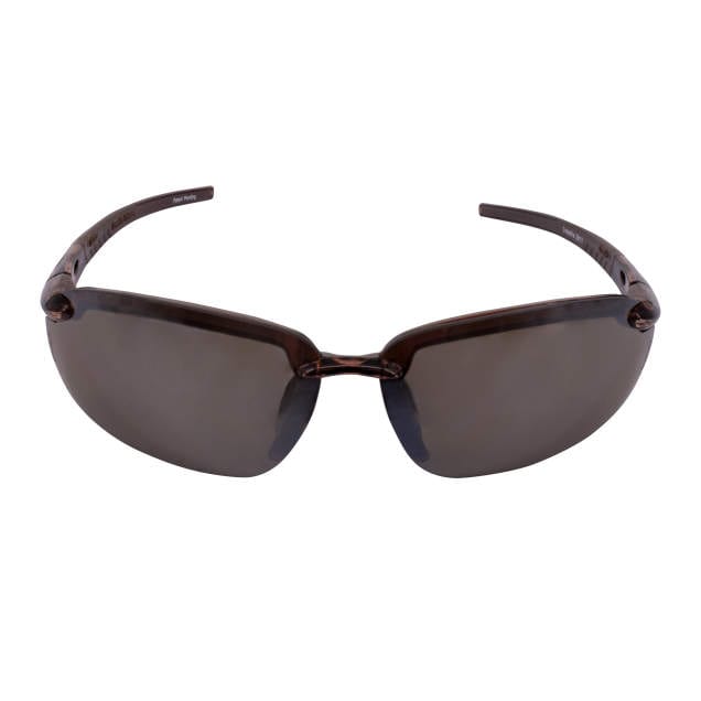 Crossfire ES5 Safety Glasses with Crystal Brown Frame and HD Brown Flash Mirror Lens Front View