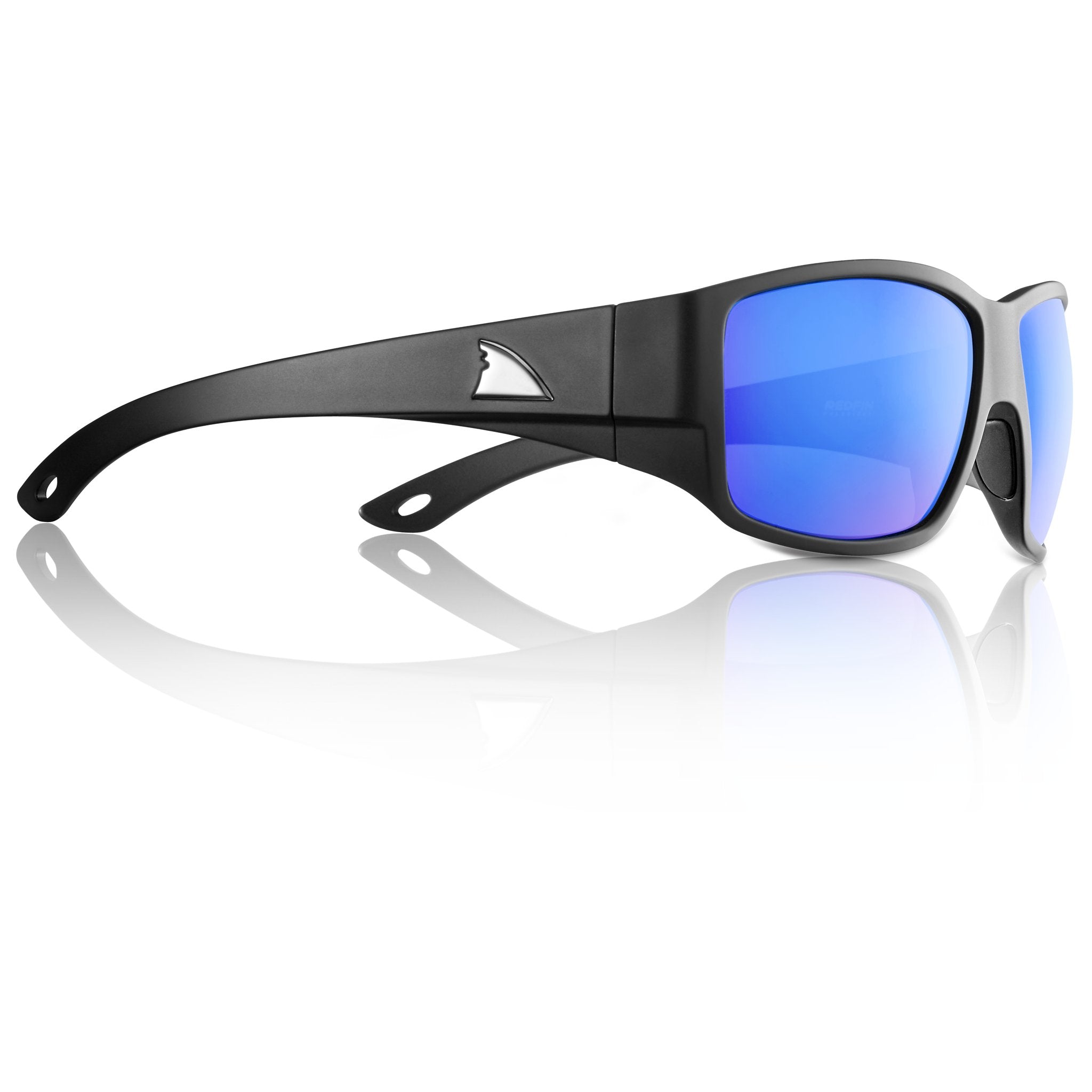 RedFin Grand Banks XL Polarized Fishing Sunglasses-2502-Matte Black - Coastal Blue-Safety Glasses USA-1
