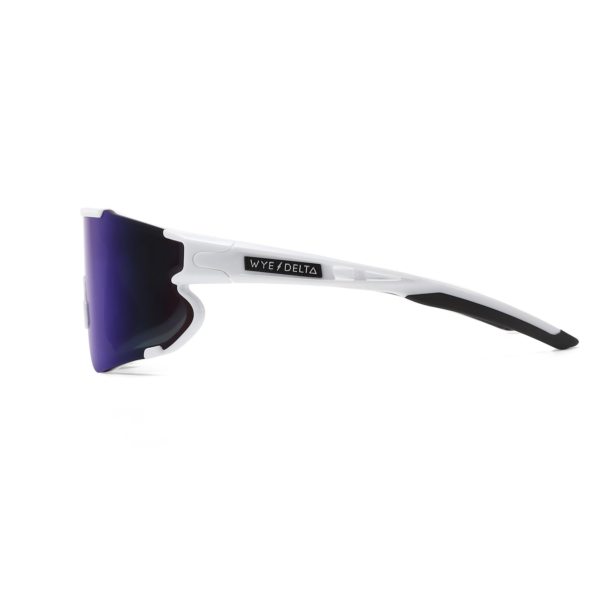 Wye Delta Z87+ HiViz White Deep Blue Mirror Safety Glasses-Safety Glasses USA-3